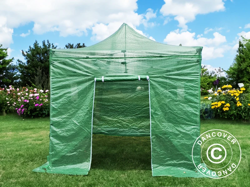 FleX Gewächshaus 3x3m, PE, Transparent/Grün – Bild 3