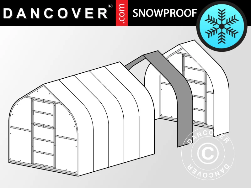 Erweiterung für Gewächshaus Polycarbonat TITAN Dome 320, 5m², 2,5x2m, Silber