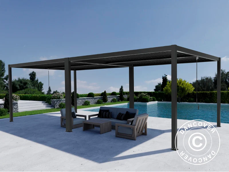 Bioklimatische Pergola Pavillon San Pablo Alu+, 3x3m, Schwarz, 2 Stk. - Image 3