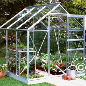 Gewächshaus Glas Halls Popular 3,8m², 1,93x1,95x1,95m, Aluminium