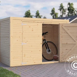 Fahrradbox aus Holz, Bertilo Box Bike, 2,07x1,03x1,43m, 2,1m², Natur